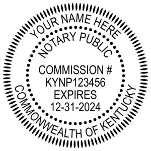 Heavy Duty Round Kentucky Notary Stamp - State at Large Imprint